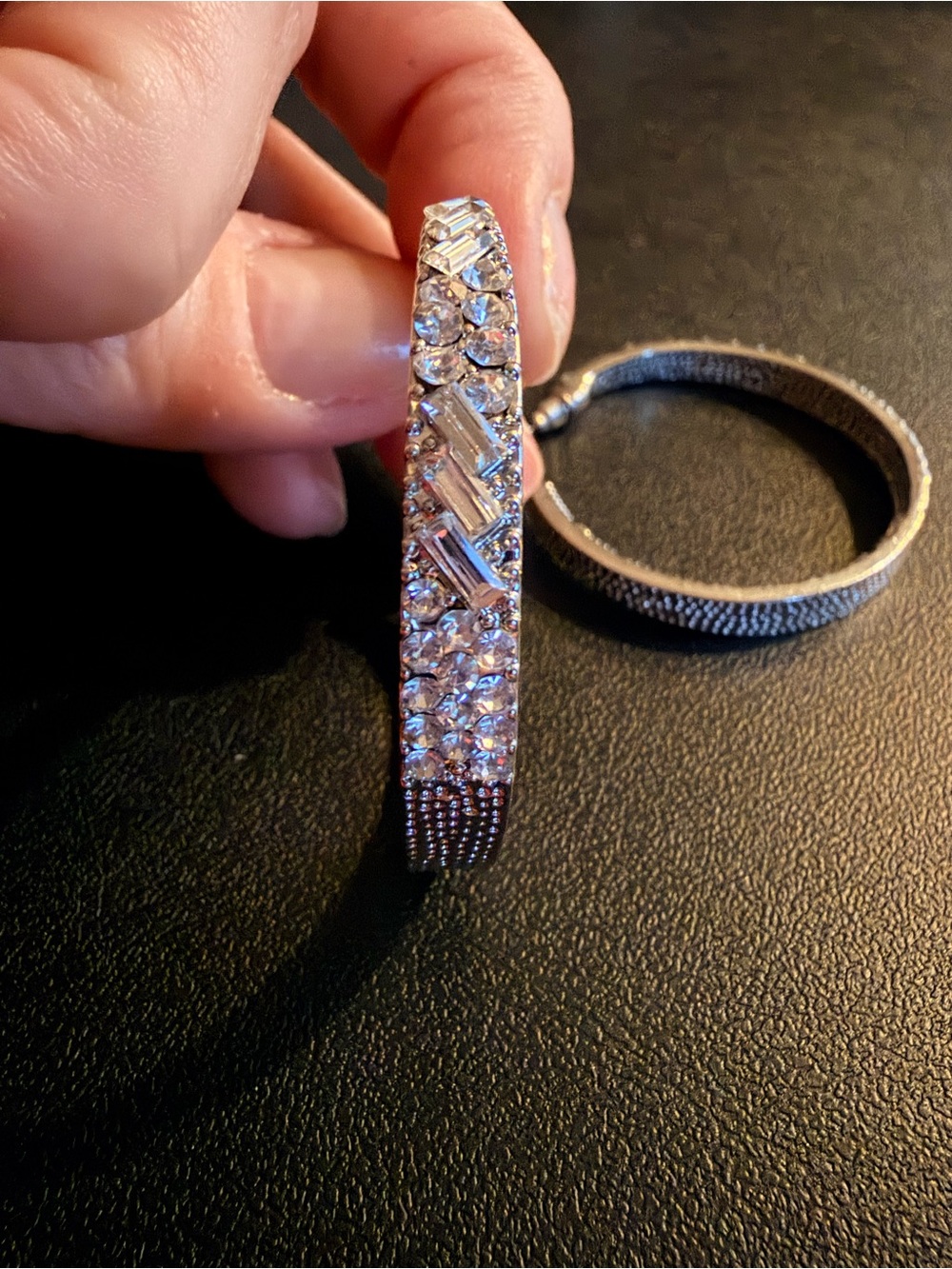 Crystal-Embellished Silver earrings